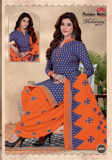 Patidar Maharani Vol-4 Cotton Designer Patiyala Dress Material